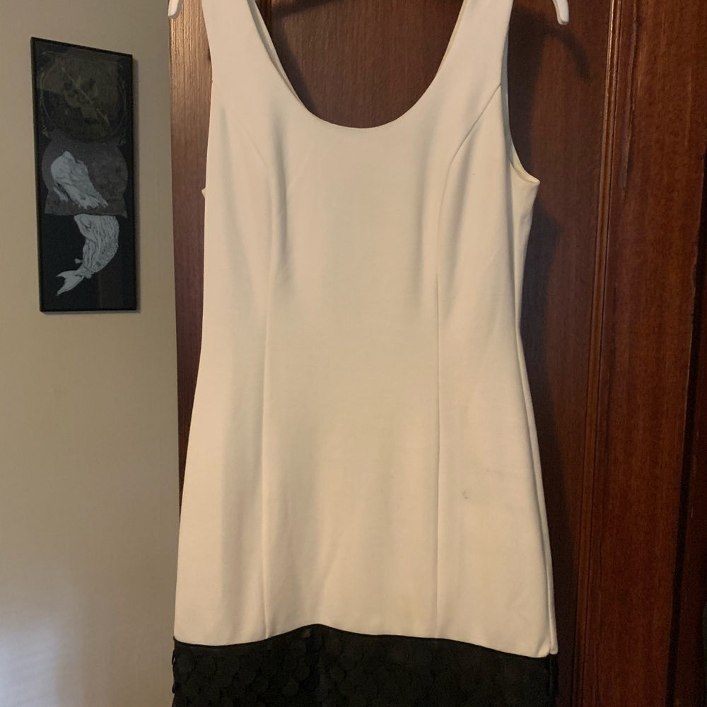 Tinley Road White Dress with Black Detailed Band